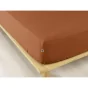 Drap housse flanelle chaude 180 x 200 cm Bonnet 30 cm Candice Orange