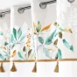 Rideau tamisant a œillets 140 x 240 cm poly coton + Pompons Dilaris
