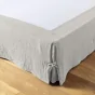 Cache-sommier gaze de coton 90 x 190 cm Gaia Gris