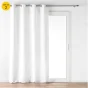 Lot de 2 Rideau a oeillets 140 x 260 cm velours à relief Verra Blanc