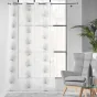 Voilage a oeillets 140 x 240 cm voile sablé brodé Palmaris Gris