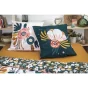 parure de lit (housse de couette + 2 taies d'oreiller) coton imprimé 260 x 240 cm champetre