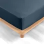 Pack drap housse king size 180 x 200 cm + 2 taies en percale 78 fils Bleu