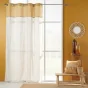 Rideau a oeillets 140 x 240 cm polycoton + haut en jute Janara Ocre