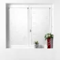 Paire droite passe tringle 2 x 60 x 160 cm voile sable brode hoops Blanc