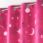 Rideau à oeillets occultant 140 x 260 cm Moonlight Fuchsia