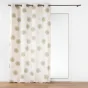 Rideau a oeillets 140 x 240 cm polycoton imprime metallise lotus Vert