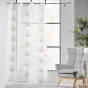 Voilage a oeillets 140 x 240 cm voile sablé brodé Palmaris Beige