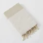 fouta avec franges 100 x 200 cm coton tissé teint marin ficelle