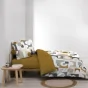 Parure 3 p. 240 x 220 cm polycoton 52 fils Geomelo Ocre