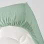 Drap housse 2 personnes 140 x 190 cm double gaze coton 57 fils Angelia Sauge