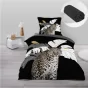 Pack parure de couette enfant Rexa 140 x 200 cm + drap housse 90 x 190 x 30 cm Noir
