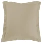 Taie d'oreiller volant plat 63 x 63 cm uni 57 fils lina +point bourdon Beige
