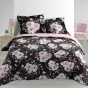 Pack Housse de couette 220x240 cm Percale luxe Flower blanc + drap housse 140x190 Blanc