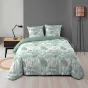 Housse de couette 240 x 220 cm en microfibre de flanelle Épicéa avec drap housse en coton blanc 140x190