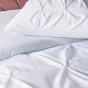 Pack Housse de couette 240 x 220 cm + 2 taies coton capitonné 57 fils Heloise Blanc + DH 140x190 Blanc