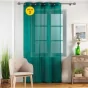 Lot de 2 Voilages unis a oeillets 140 x 240 cm Etamina Emeraude