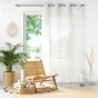 Panneau a oeillets 140 x 240 cm effet lin tisse+franges eleania Blanc
