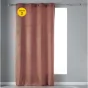 Lot de 2 Rideaux tamisant 140 x 240 cm velours doux Velvetine Rose