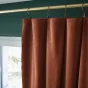 Rideau ajustable + 8 anneaux pince  140 x 270 cm velours de coton césar terracotta Orange
