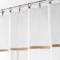 Lot de 2 Voilages à anneau 140 x 240 cm en polycoton sablé + jute Leana Blanc