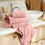 Serviette de Toilette Gaïa 50 x 90 cm – Gaze de Coton Unie Rose Pêche