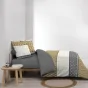 Parure 3 p. 240 x 220 cm polycoton  52 fils Stria Ocre