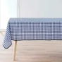 Nappe rectangle 150 x 240 cm polyester fils teints vichy Bleu