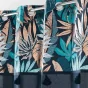 Lot de 2 rideaux a oeillets 140 x 240 cm en coton + haut metallisé Alianor Bleu