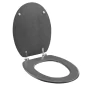 Abattant wc charnieres metal 37.5 x 46 cm mdf effet beton alium Sans