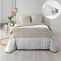 Pack parure de couette 220 x 240 cm Sybille + drap housse (140) Blanc