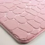 Tapis de bain 50 x 120 cm microfibre unie relief ricochet Rose Poudre