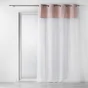 Voilage a oeillets 140 x 240 cm voile sablé + haut coton Sibel Rose