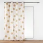 Rideau à œillets 140 x 240 cm en polycoton imprimé métallisé - Modèle Lotus Ocre