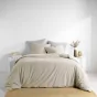 Parure de lit 240 x 220 cm Linette en coton lavé 57 fils Beige