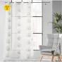 Lot de 2 Voilages a oeillets 140 x 240 cm voile sablé brodé Palmaris Beige