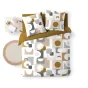 Parure de Lit 240 x 220 cm Geomelo Ocre + 2 taies