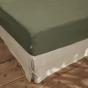Drap housse 140 x 190 cm en lin lavé Soline Kaki