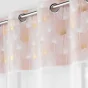 Voilage a oeillets 140 x 240 cm voile sablé + haut velours Clairine Rose