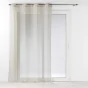 Voilage à oeillets 140 x 240 cm liseré blanc Louise Beige