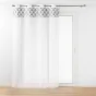 Voilage a oeillets 140 x 240 cm voile tisse brodé Kasita Blanc