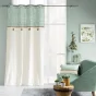 Rideau a oeillets 140 x 240 cm poly-coton + pompons vivoline Vert