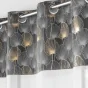 Voilage a oeillets 140 x 240 cm voile sablé + haut velours Clairine Gris