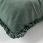 Coussin déhoussable à franges 45 x 45 cm coton Eve Verveine