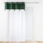 Voilage grande hauteur 140 x 280 cm voile sablé + haut velours Palmina Vert