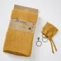 Lot de 2 rideaux ajustables en LIN Soline avec 8 anneaux pince 140 x 270 cm Jaune