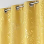 Lot de 2  Rideaux tamisant à oeillets  140 x 260 cm Imprimé métalillisé Belflor Jaune/Or