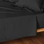 Drap plat 1 pers. 180 x 290 cm coton 57 fils Lina Noir