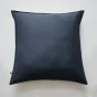 Taie d'oreiller 63 x 63 cm satin de bambou Salomé Bleu foncé