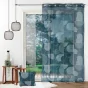 Voilage a oeillets 140 x 280 cm voile sablé imprimé Esquisse Bleu